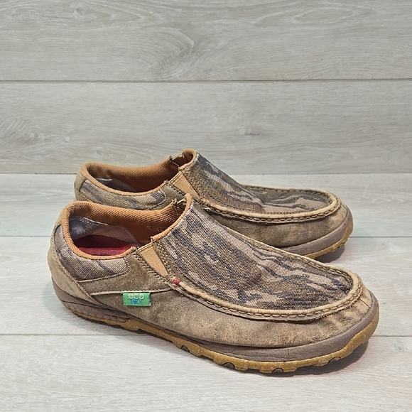 Eco Twis Mens Leather Brown Slip-On Shoes Sz 11M Driving - Picture 1 of 14